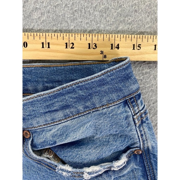 American Eagle Jeans Womens 8 Short Blue 90s Low Rise Straight Light Wash - Picture 2 of 10